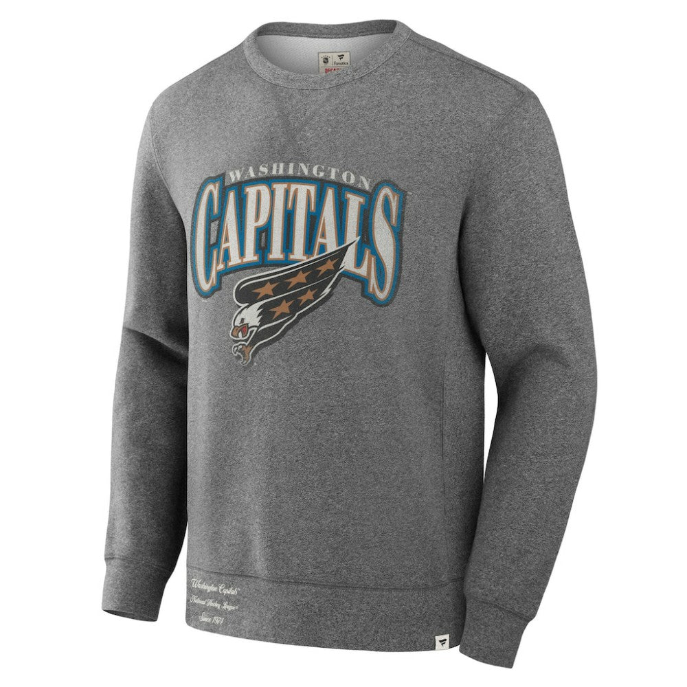 Washington Capitals Fanatics Decades Collection Legendary Fleece Pullover Sweatshirt Heather Gray