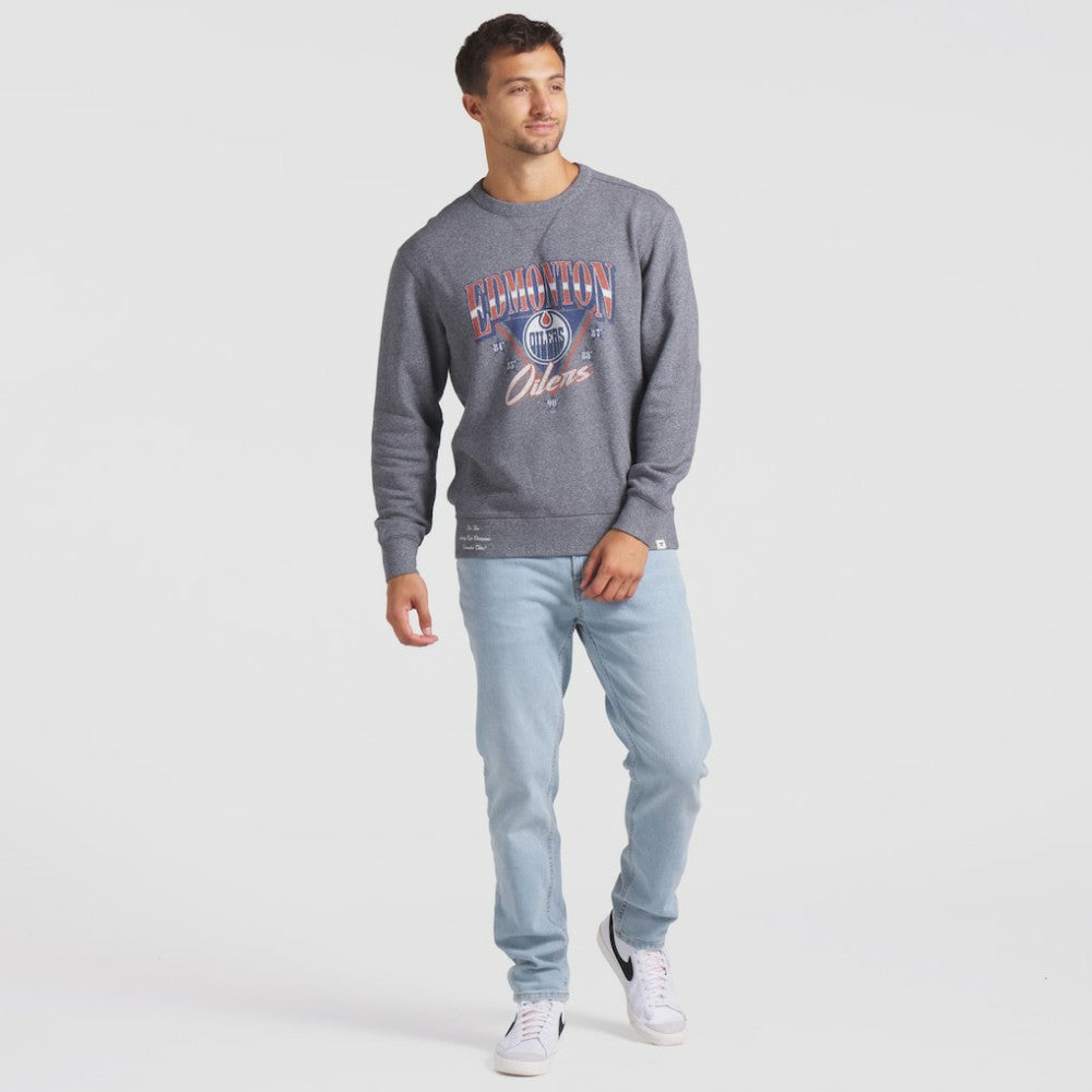 Edmonton Oilers Fanatics Decades Collection Legendary Fleece Pullover Sweatshirt Heather Gray