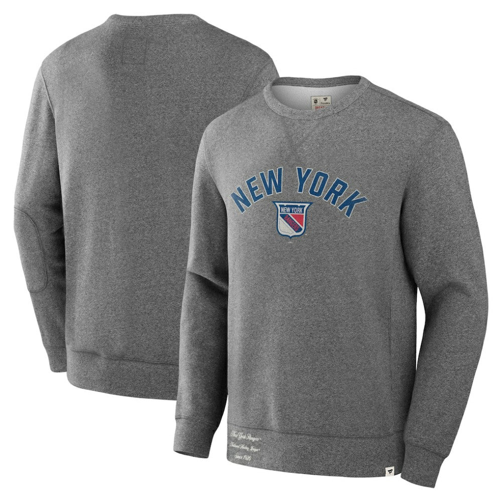 New York Rangers Fanatics Decades Collection Legendary Fleece Pullover Sweatshirt Heather Gray