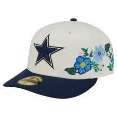 Dallas Cowboys New Era Tonal Florals 59FIFTY Fitted Hat - Cream/Navy for sale