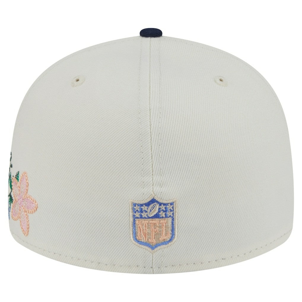 Dallas Cowboys New Era Tonal Florals 59FIFTY Fitted Hat - Cream/Navy for sale