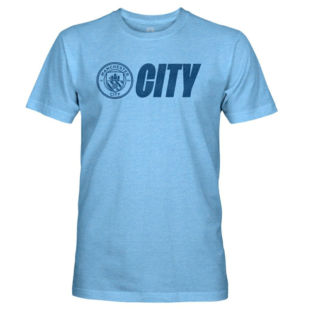 Manchester City 1863FC Mono Badge Lock-Up Retro Tri-Blend T-Shirt - Sky Blue outlet