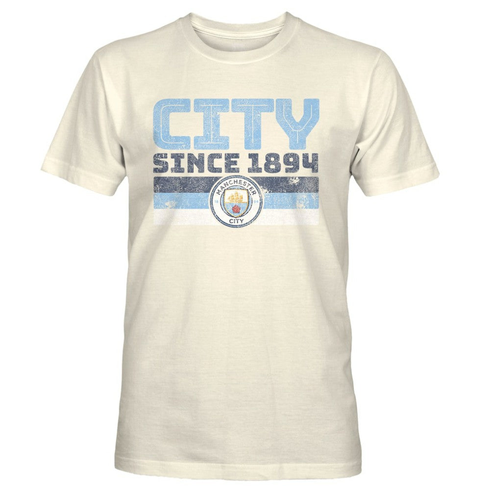 Manchester City 1863FC Retro Stripes T-Shirt - Tan shop