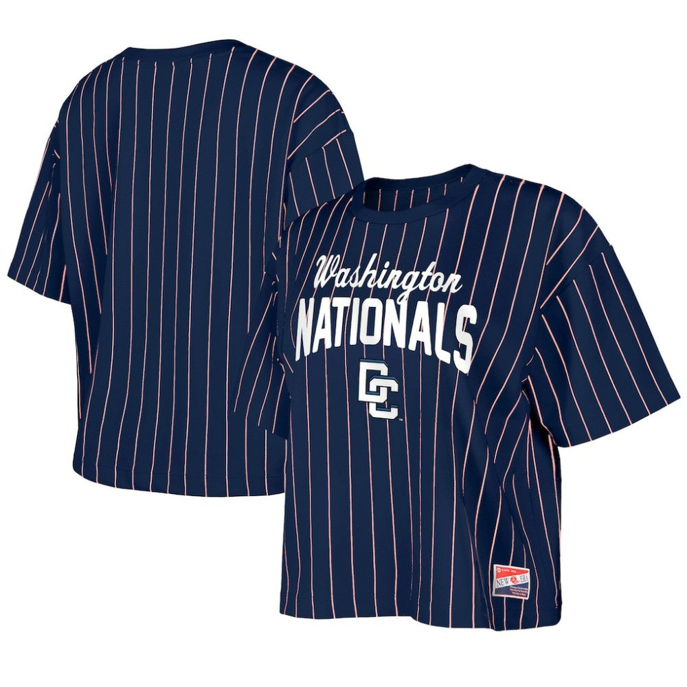 Washington Nationals Women's 2025 City Connect Pinstripe T-Shirt - Navy | New Era