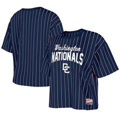 Washington Nationals Women's 2025 City Connect Pinstripe T-Shirt - Navy | New Era