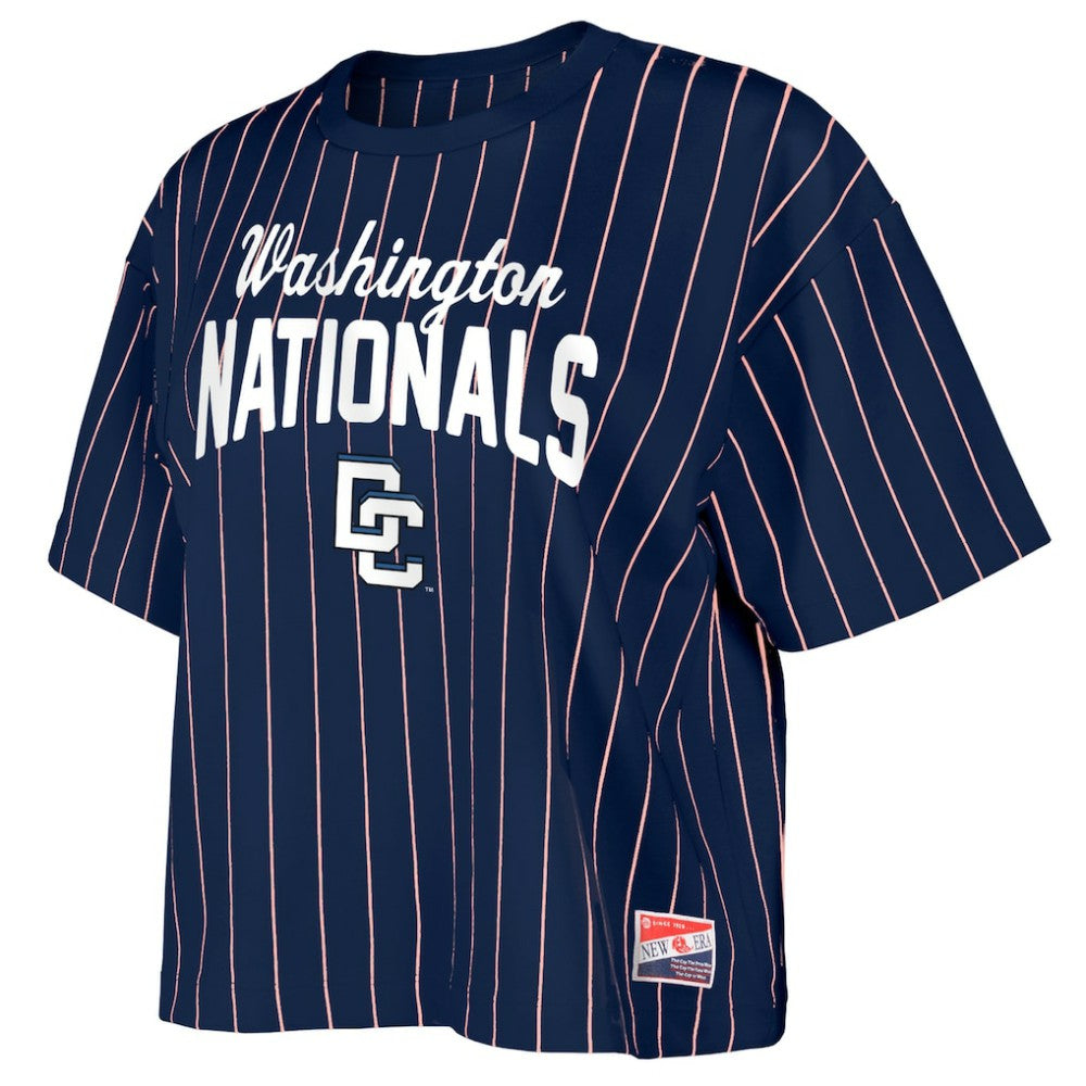 Washington Nationals Women's 2025 City Connect Pinstripe T-Shirt - Navy | New Era
