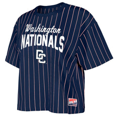 Washington Nationals Women's 2025 City Connect Pinstripe T-Shirt - Navy | New Era