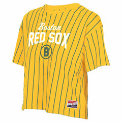 Boston Red Sox Women's 2025 City Connect Pinstripe T-Shirt - Yellow | New Era
