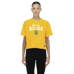 Boston Red Sox Women's 2025 City Connect Pinstripe T-Shirt - Yellow | New Era