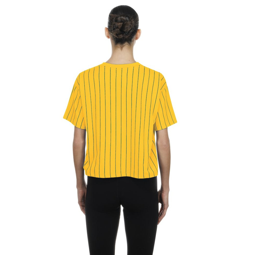 Boston Red Sox Women's 2025 City Connect Pinstripe T-Shirt - Yellow | New Era