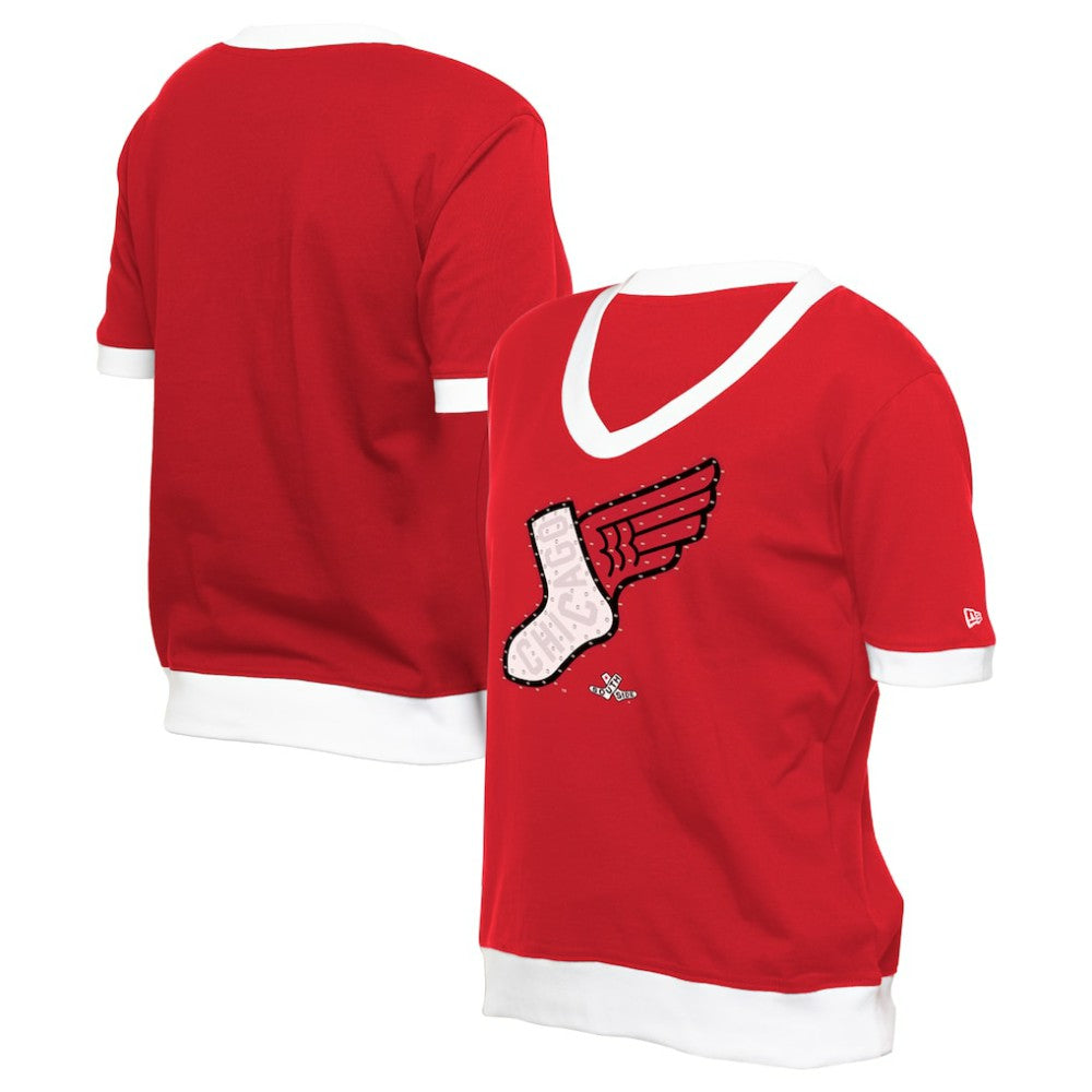 Chicago White Sox Women's 2025 City Connect Rhinestone V-Neck T-Shirt - Red | New Era