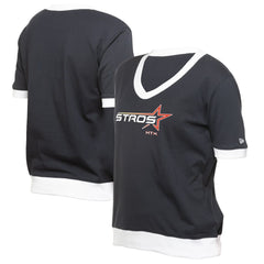 Houston Astros Women's 2025 City Connect Rhinestone V-Neck T-Shirt - Navy | New Era