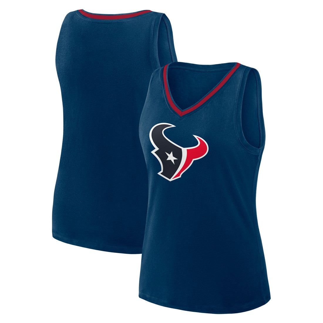 Houston Texans Logo Athletic Women's Plus Size Stellar Win V-Neck Tank Top - Navy cheap