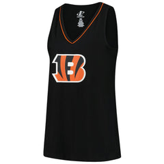 Cincinnati Bengals Logo Athletic Women's Plus Size Stellar Win V-Neck Tank Top - Black cheap