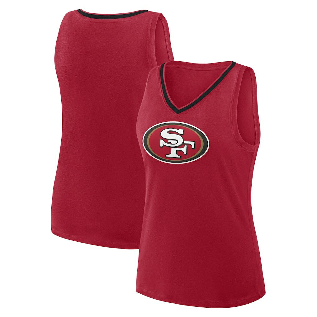 San Francisco 49ers Logo Athletic Women's Plus Size Stellar Win V-Neck Tank Top - Scarlet sale
