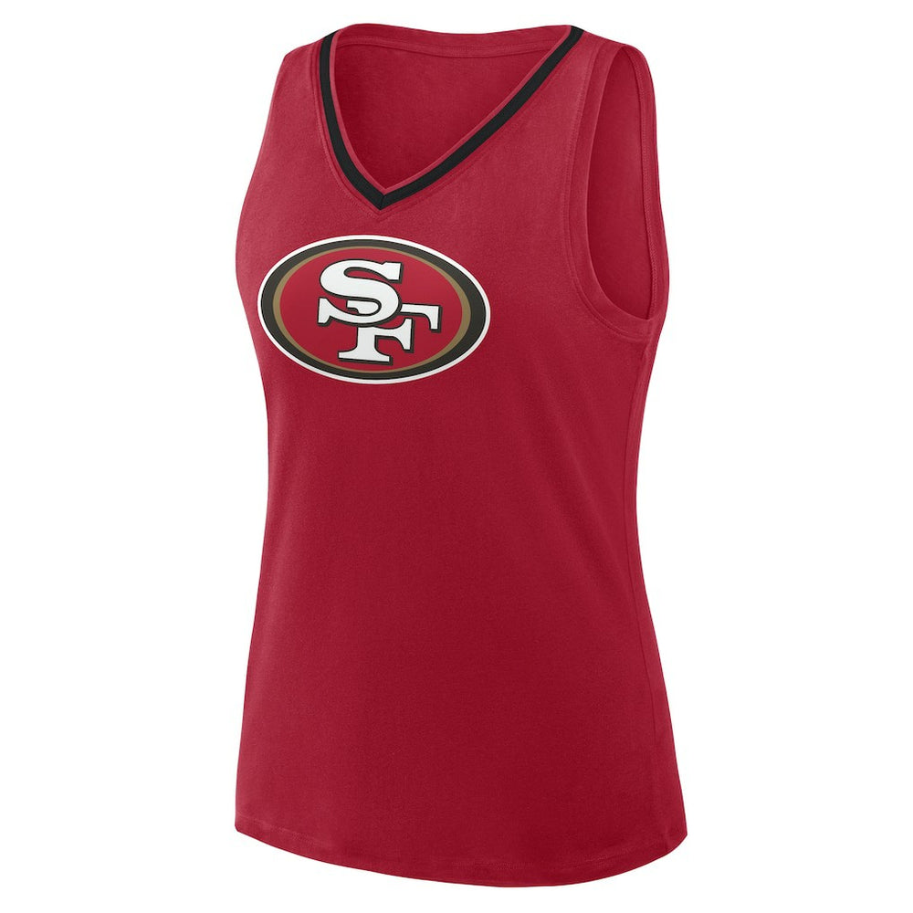 San Francisco 49ers Logo Athletic Women's Plus Size Stellar Win V-Neck Tank Top - Scarlet sale