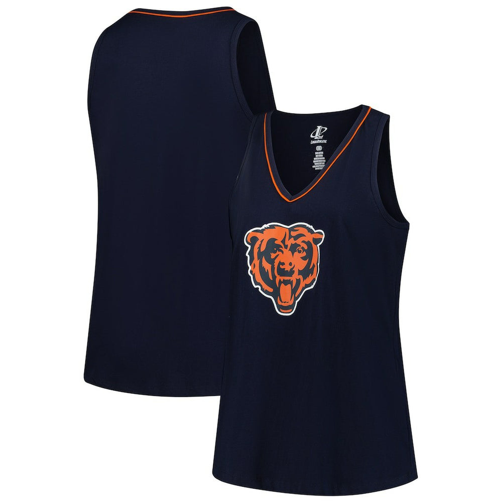 Chicago Bears Logo Athletic Women's Plus Size Stellar Win V-Neck Tank Top - Navy on sale
