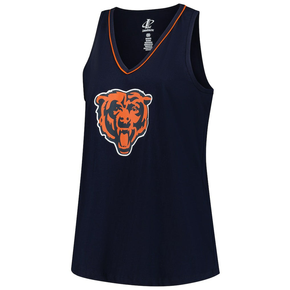 Chicago Bears Logo Athletic Women's Plus Size Stellar Win V-Neck Tank Top - Navy on sale