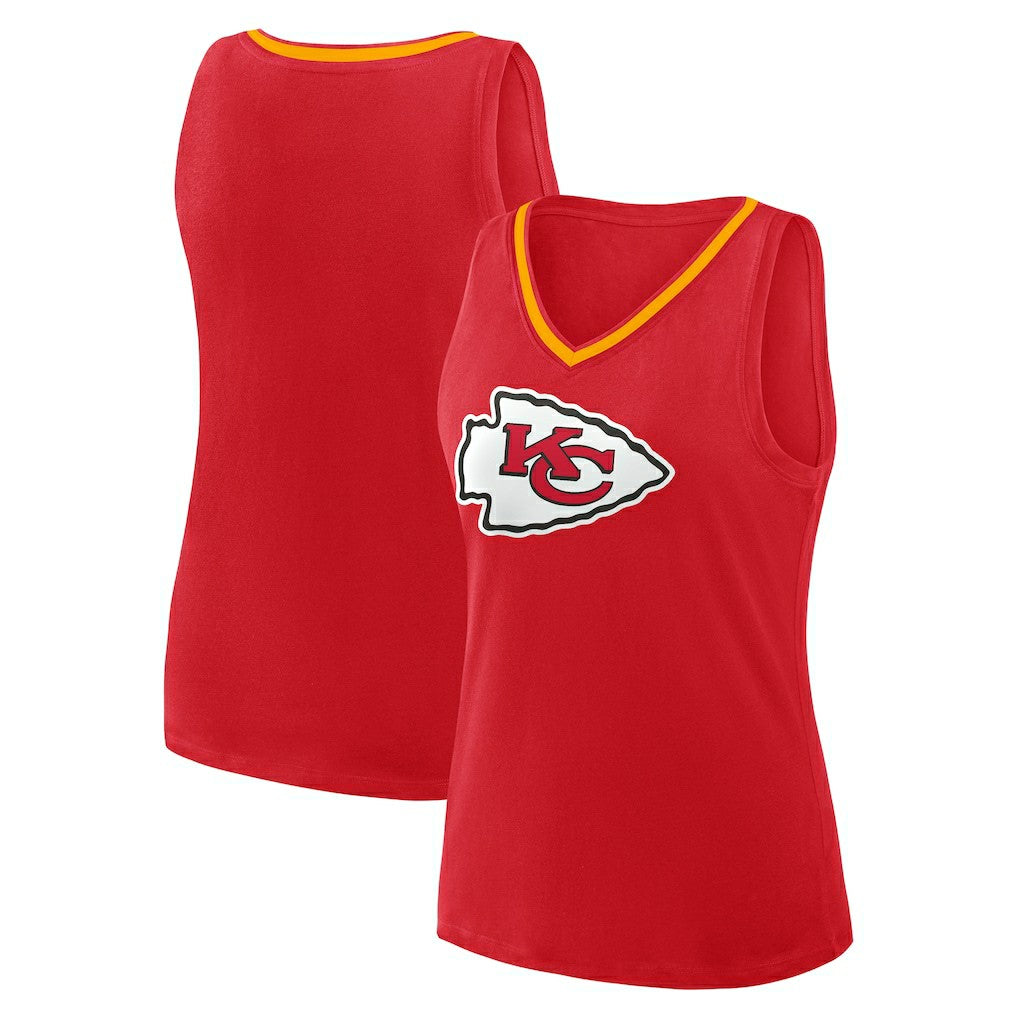 Kansas City Chiefs Logo Athletic Women's Plus Size Stellar Win V-Neck Tank Top - Red on sale