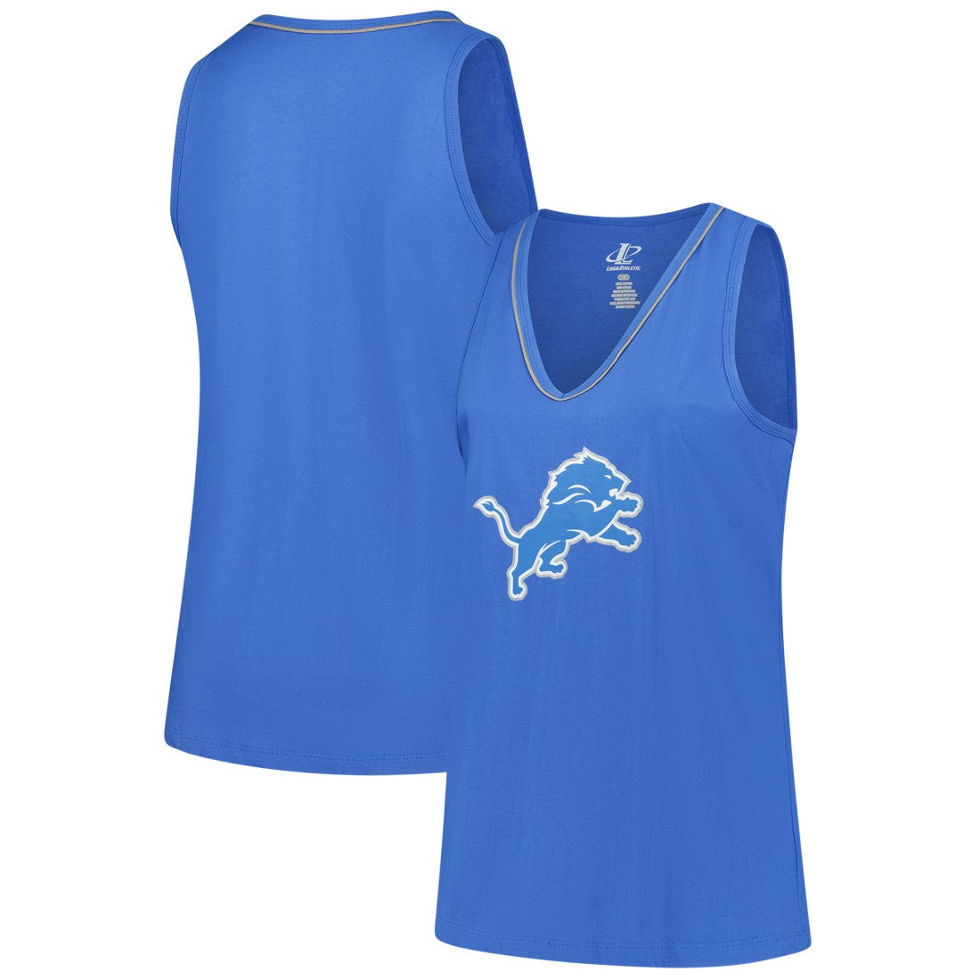 Detroit Lions Logo Athletic Women's Plus Size Stellar Win V-Neck Tank Top - Blue for sale