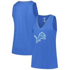 Detroit Lions Logo Athletic Women's Plus Size Stellar Win V-Neck Tank Top - Blue for sale