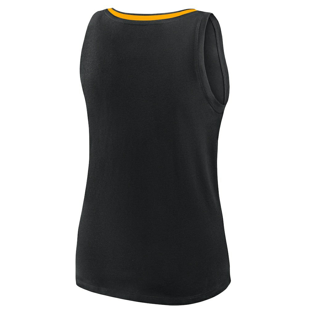 Pittsburgh Steelers Logo Athletic Women's Plus Size Stellar Win V-Neck Tank Top - Black for sale