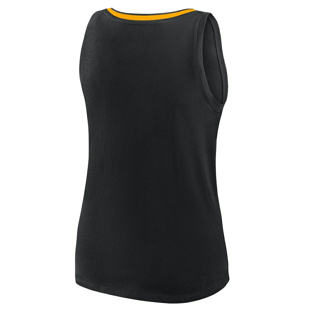 Pittsburgh Steelers Logo Athletic Women's Plus Size Stellar Win V-Neck Tank Top - Black for sale