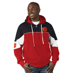 Calgary Flames Starter Power Forward Full-Zip Hoodie Red/Black