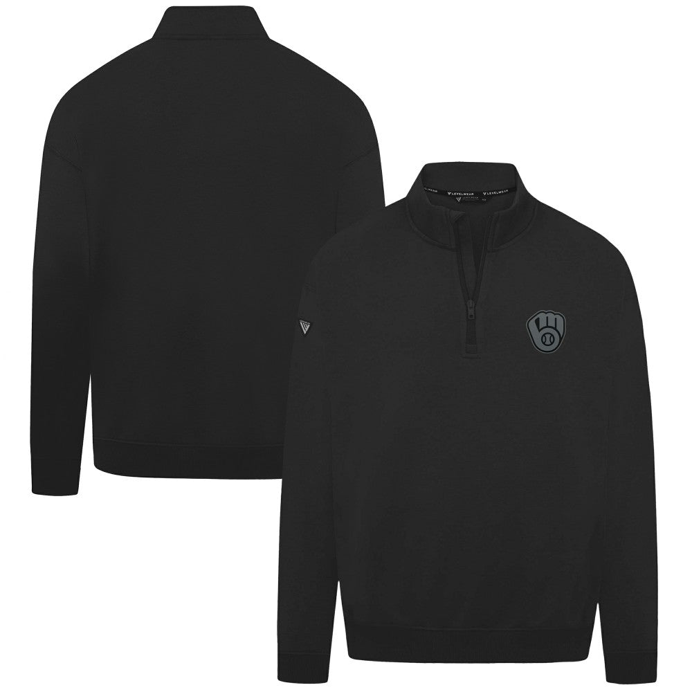 Milwaukee Brewers Levelwear Murray Nightfall Quarter-Zip Top - Black