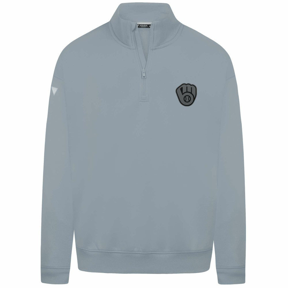 Milwaukee Brewers Levelwear Murray Nightfall Quarter-Zip Top - Gray