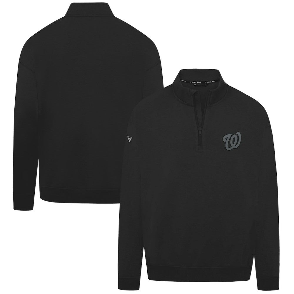Washington Nationals Levelwear Murray Nightfall Quarter-Zip Top - Black