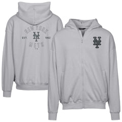 New York Mets Levelwear Uphill Abyssal Full-Zip Hoodie - Gray