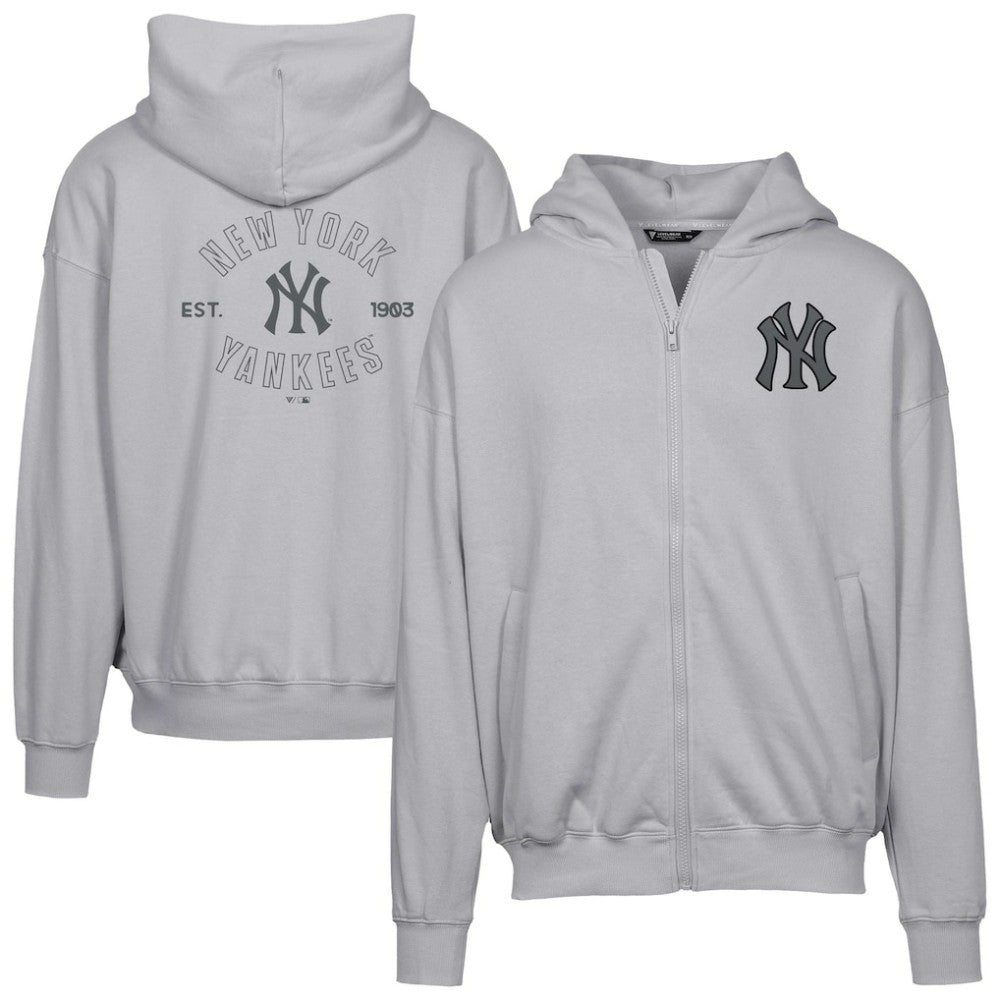 New York Yankees Levelwear Uphill Abyssal Full-Zip Hoodie - Gray