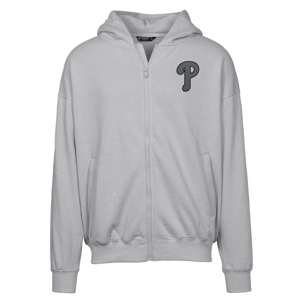 Philadelphia Phillies Levelwear Uphill Abyssal Full-Zip Hoodie - Gray