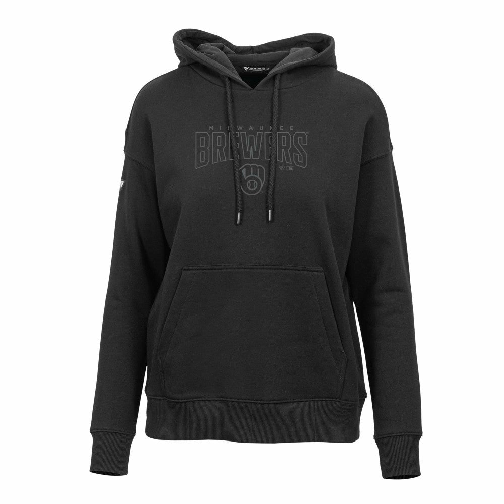 Milwaukee Brewers Levelwear Women's Adorn Darkmoon Pullover Hoodie - Black