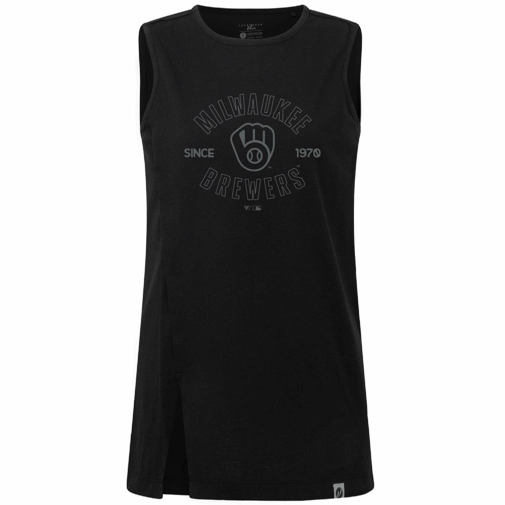 Milwaukee Brewers Levelwear Women's Influx Abyssal Tank Top - Black