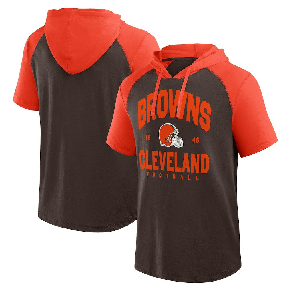 Cleveland Browns Logo Athletic Prime Hoodie T-Shirt - Brown outlet