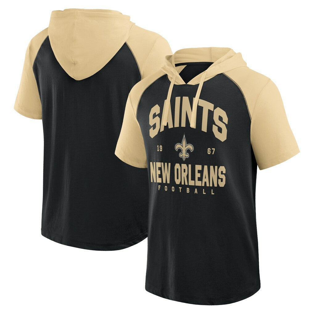 New Orleans Saints Logo Athletic Prime Hoodie T-Shirt - Black discount
