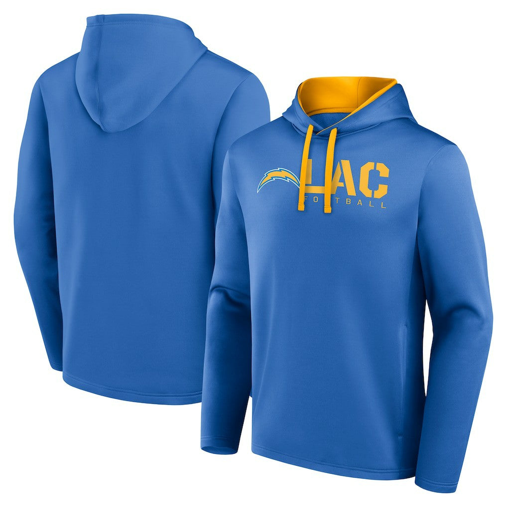 Los Angeles Chargers Logo Athletic Head Start Pullover Hoodie - Powder Blue for sale