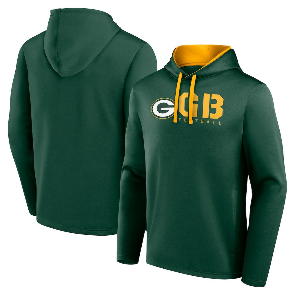 Green Bay Packers Logo Athletic Head Start Pullover Hoodie - Green for sale