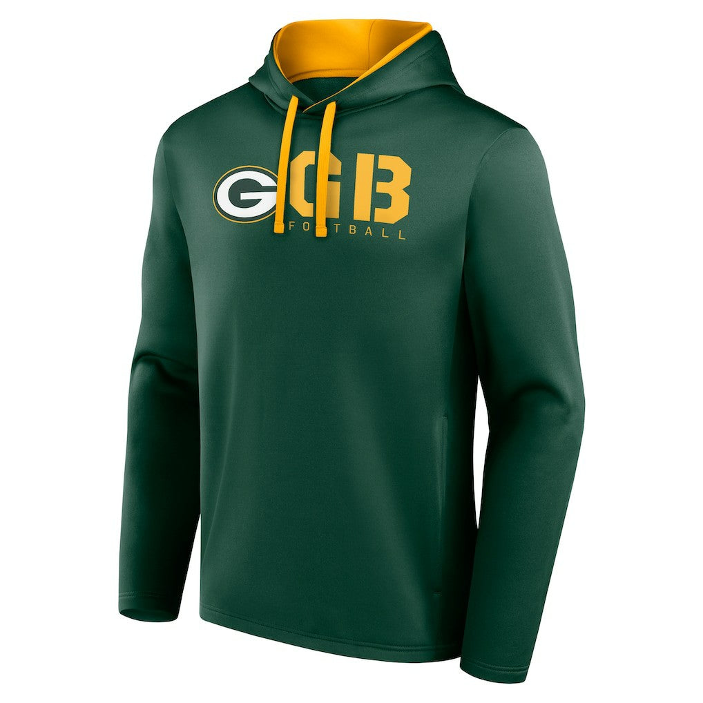 Green Bay Packers Logo Athletic Head Start Pullover Hoodie - Green for sale