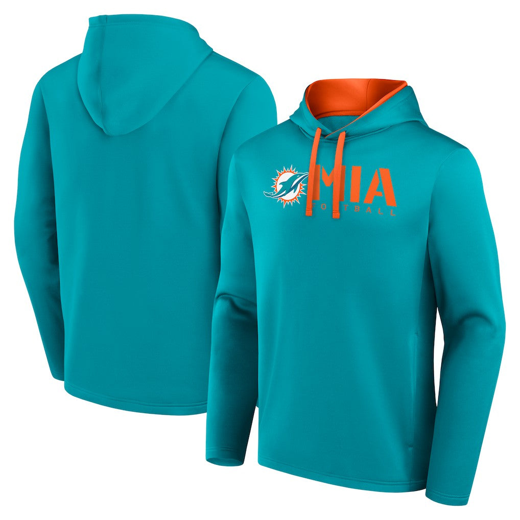 Miami Dolphins Logo Athletic Head Start Pullover Hoodie - Aqua online