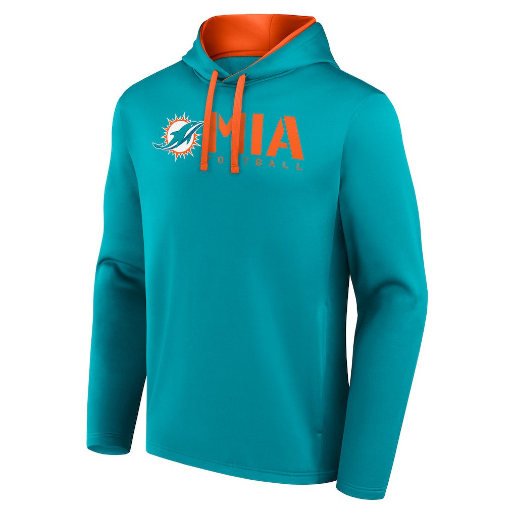 Miami Dolphins Logo Athletic Head Start Pullover Hoodie - Aqua online