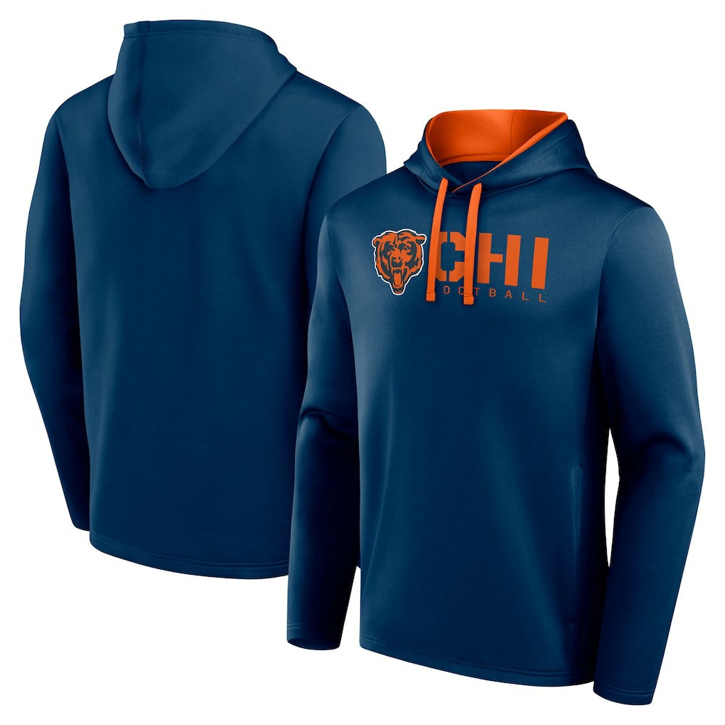 Chicago Bears Logo Athletic Head Start Pullover Hoodie - Navy discount