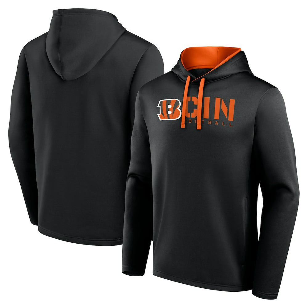 Cincinnati Bengals Logo Athletic Head Start Pullover Hoodie - Black discount