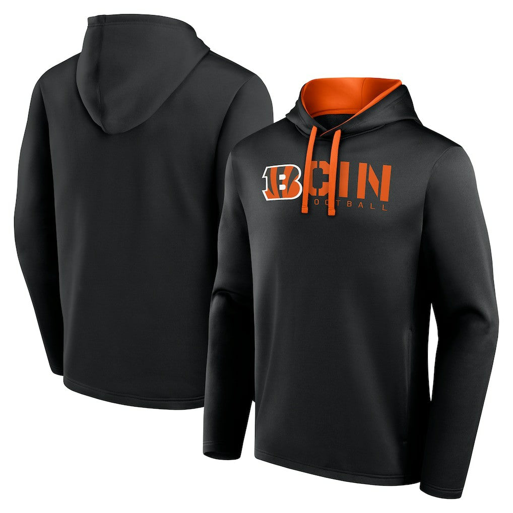 Cincinnati Bengals Logo Athletic Head Start Pullover Hoodie - Black discount