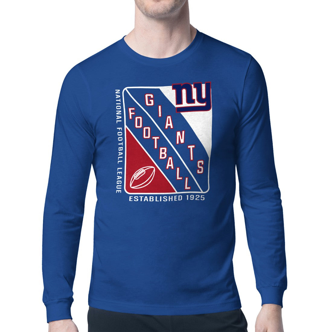 New York Giants Starter Shield Logo Long Sleeve T-Shirt - Royal for sale