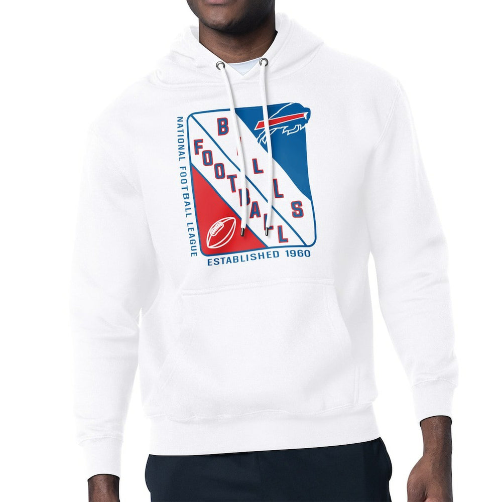 Buffalo Bills Starter Shield Logo Pullover Hoodie - White sale