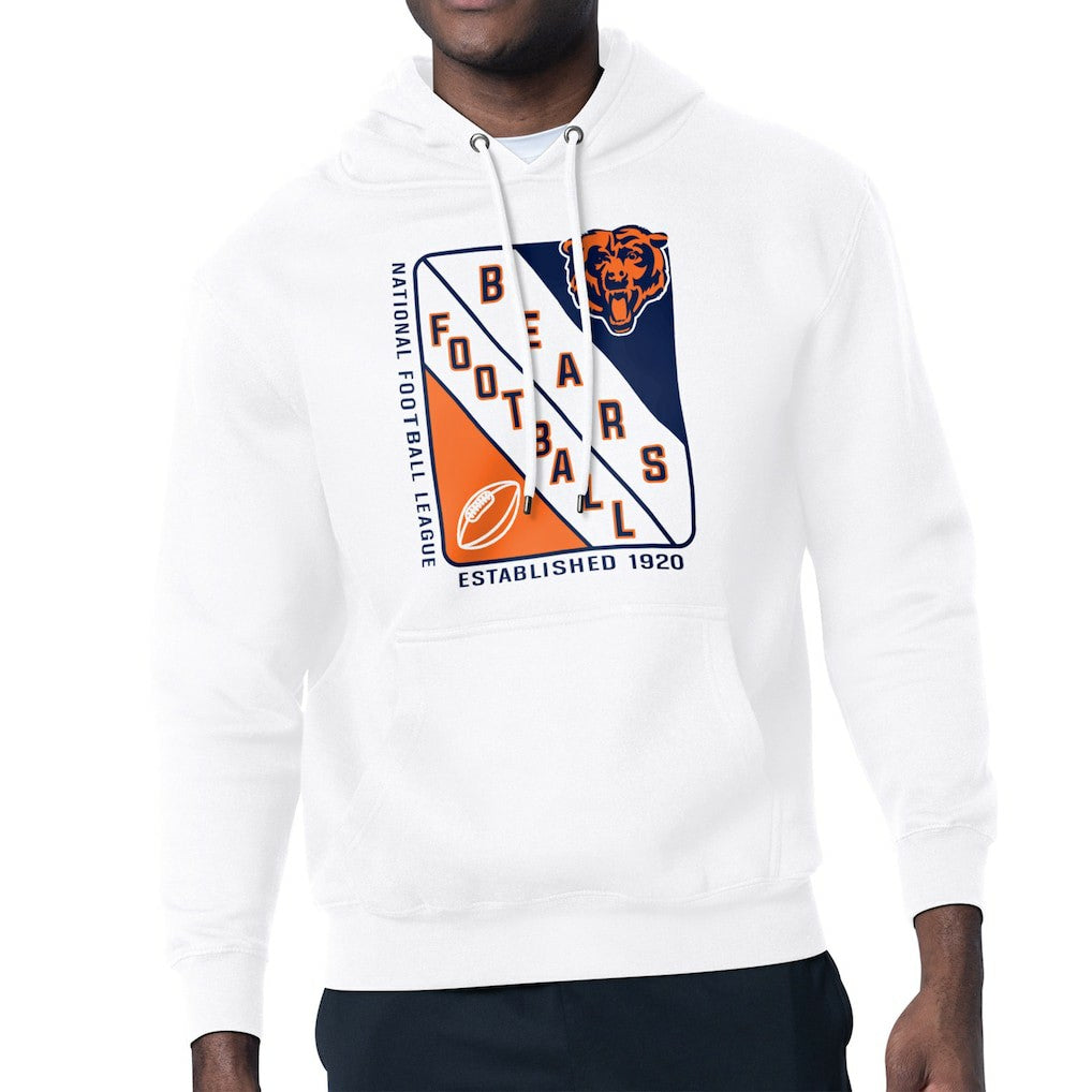 Chicago Bears Starter Shield Logo Pullover Hoodie - White cheap