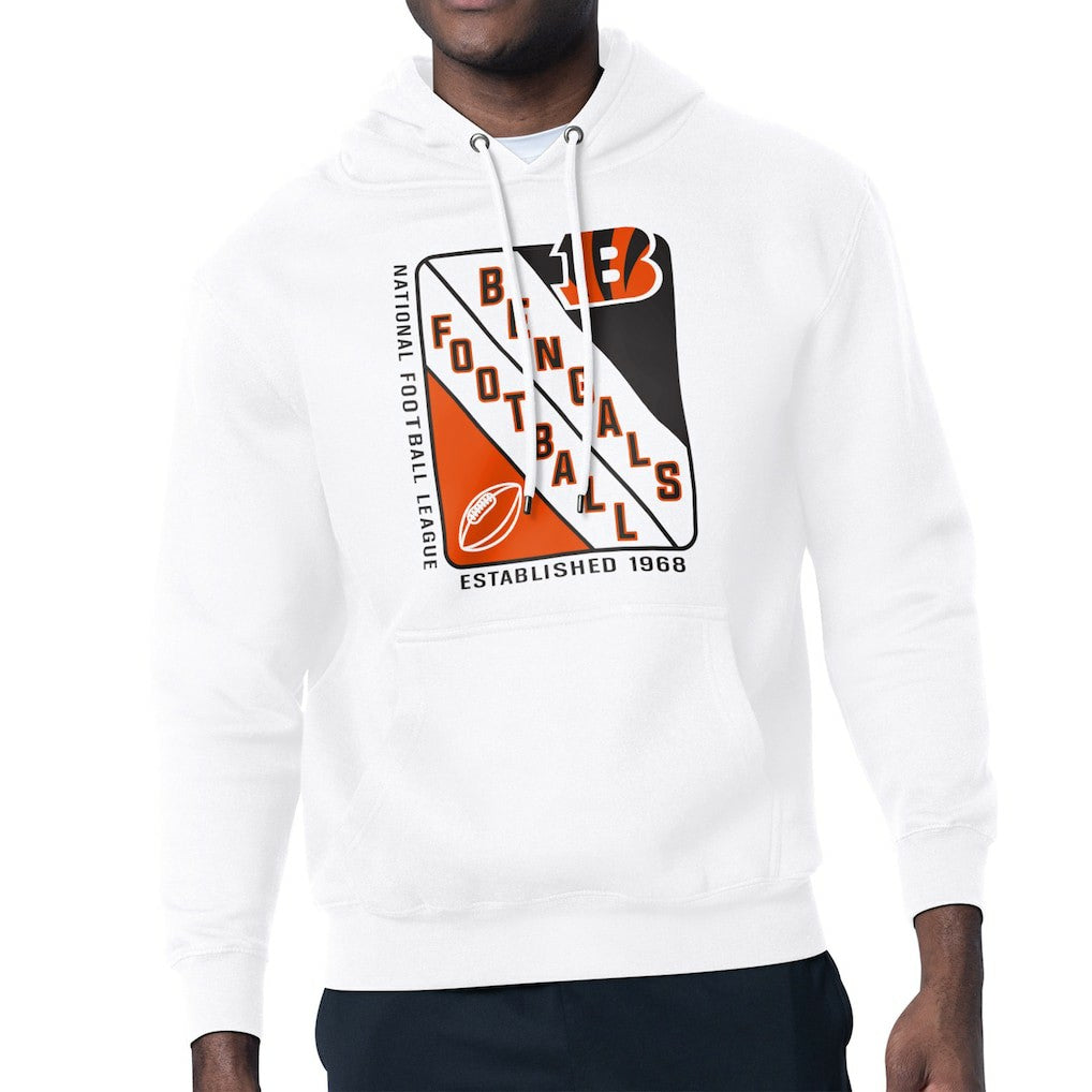 Cincinnati Bengals Starter Shield Logo Pullover Hoodie - White outlet